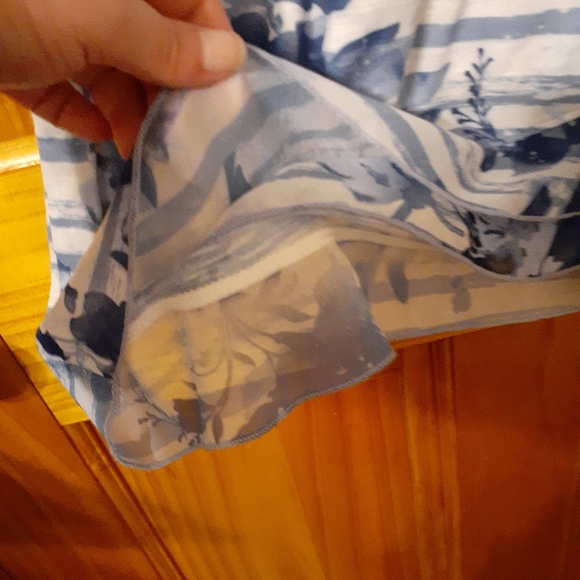 Christopher & Banks floral with stripes and see through at the bottom of shirt - Picture 6 of 7